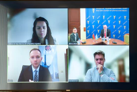 Онлайн-встреча заместителя председателя БелТПП Д.Мелешкина с генеральным директором Палаты импортеров Аргентины Ф.Фурси
