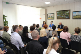 Сустрэча працоўнага калектыву Мінскага аддзялення БелГПП з кіраўніком адміністрацыі Савецкага раёна